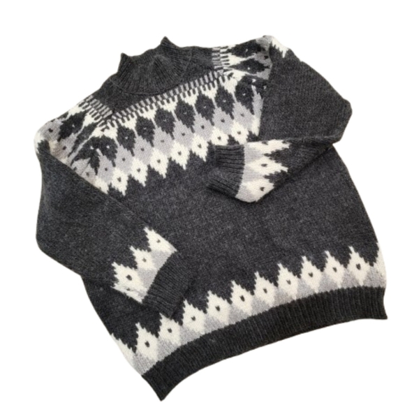 Sadie & Sage Nordic Sweater – Charcoal, Light Gray & White ,Womens Large - Picture 2 of 6